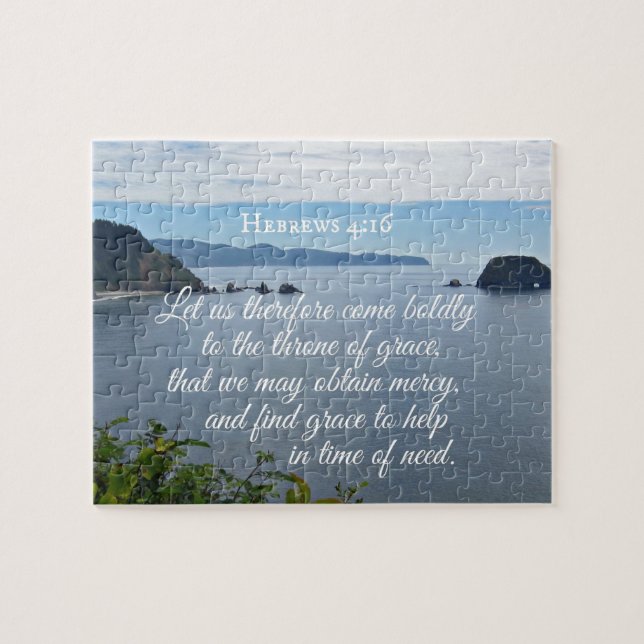 Puzzle Hébreux 4:16 Venons donc avec audace à la (Horizontal)