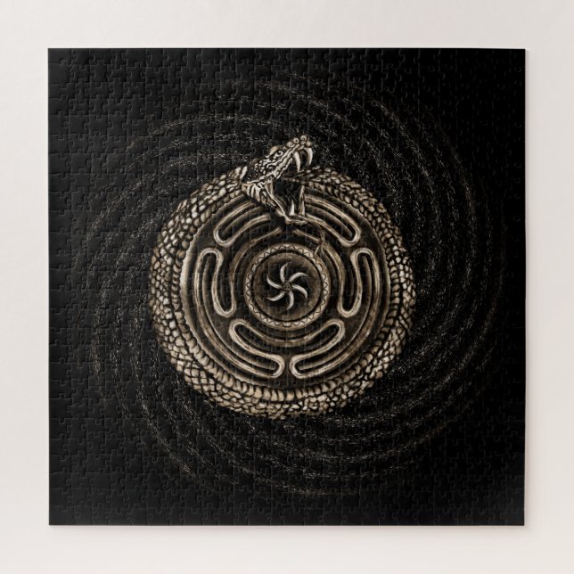 Puzzle Hecate Wheel with ouroboros (Vertical)