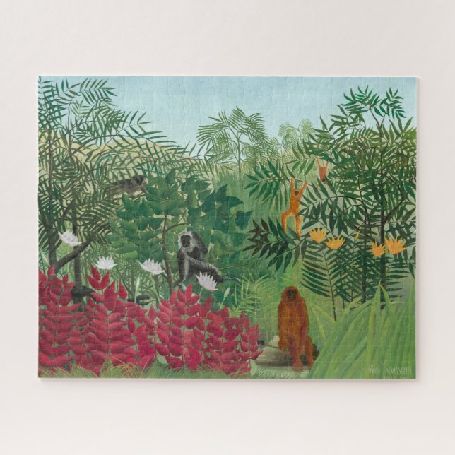 Puzzle Henri Rousseau - Forêt tropicale avec singes (Horizontal)