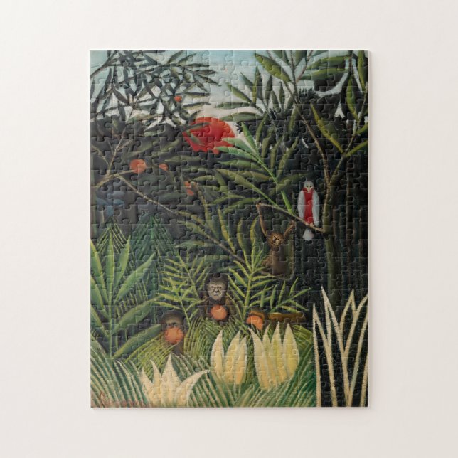 Puzzle Henri Rousseau - Singes et perroquets en Forêt Vie (Vertical)