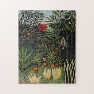 Puzzle Henri Rousseau - Singes & Perroquet dans la Forêt
