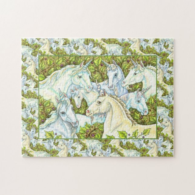 Puzzle HERDE UNICORN MÉDIÉVAL, CHEVAUX, Imaginaire DE LA  (Horizontal)
