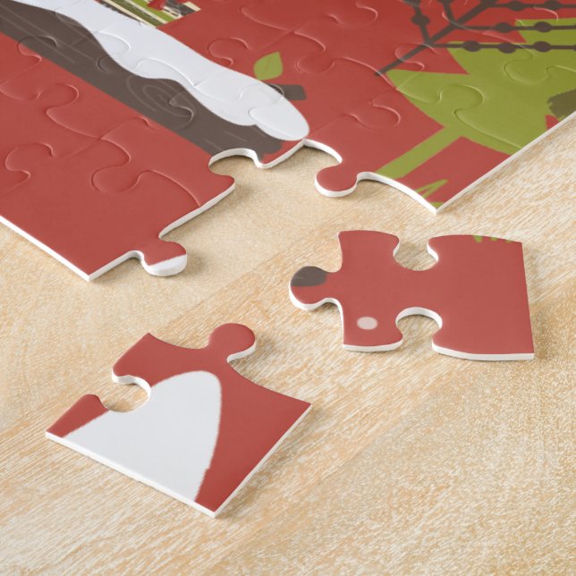 Puzzle Hérisson et ours d'hiver Noël (Côté)