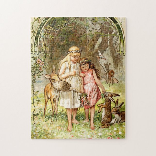 Puzzle Hermann Vogel - rouge de neige blanc et de rose (Vertical)