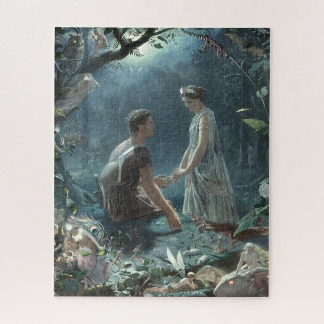 Puzzle Hermia Lysander & fairies Midsummer Night Dream (Vertical)