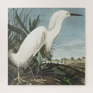 Puzzle Héron de neige ou aigrette blanche des oiseaux d'A