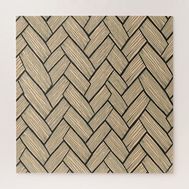 Puzzle Herringbone Wood Parquet Pattern (Vertical)