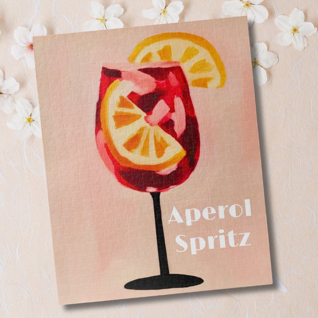 Puzzle Heure Heureuse Cocktail Italien Vintage Rétro Colo (Créateur téléchargé)