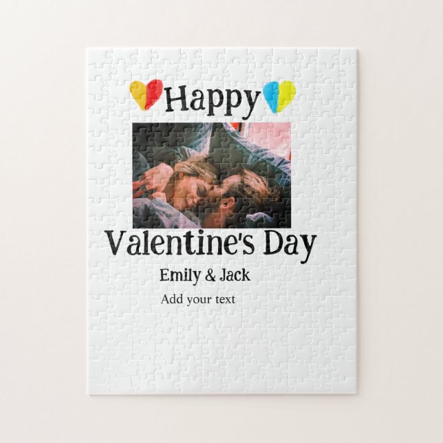 Puzzle Heureuse Sainte-Valentin ajouter nom de couple pho (Vertical)