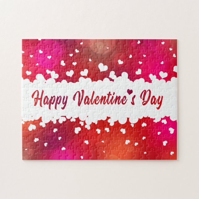 Puzzle Heureuse Sainte-Valentin des Coeurs Beaux (Horizontal)