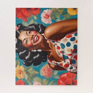 Puzzle Heureux parmi les fleurs