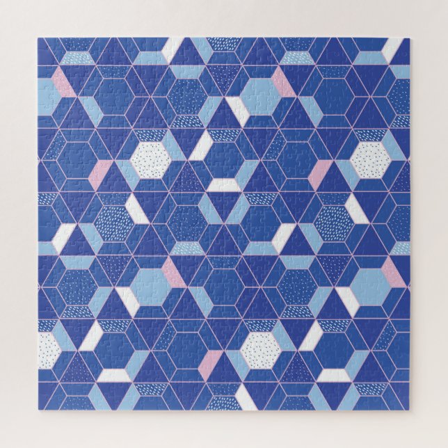 Puzzle Hexagons, triangles : motif abstrait géométrique. (Vertical)