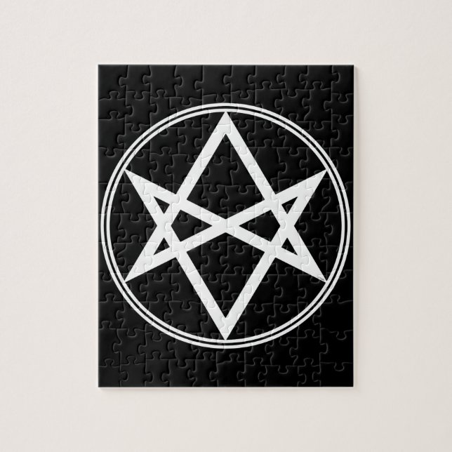 Puzzle Hexagramme unicoural blanc tombé (Vertical)