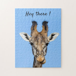Puzzle Hey là drôle Giraffe photo avec texte