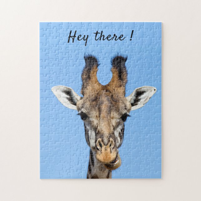 Puzzle Hey là drôle Giraffe photo avec texte (Vertical)