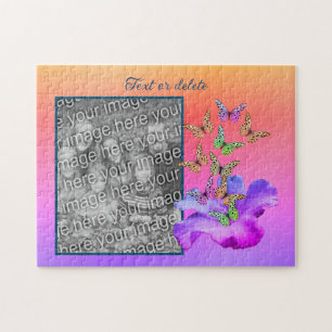 Puzzle Hibiscus Et Papillon Ajoutez Votre Photo Personnal