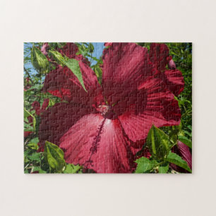Puzzle Hibiscus Flower and Blue Sky