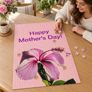 Puzzle Hibiscus rose Fleur Vue de la fête des mères