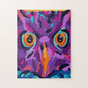 Puzzle Hibou abstrait