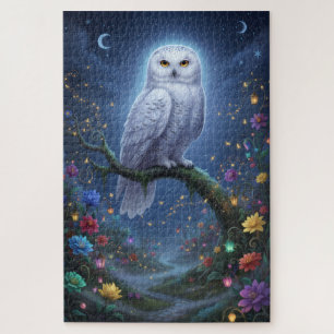 Puzzle Hibou dans un jardin nocturne
