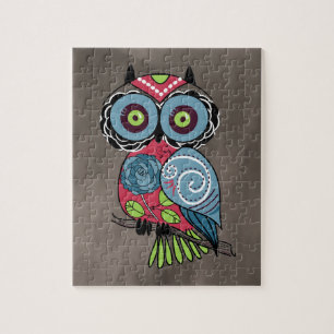 Puzzle Hibou d'art populaire - magnifique !