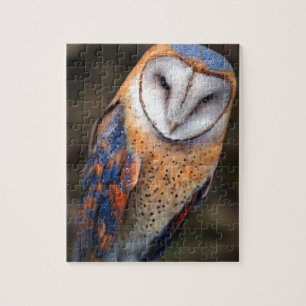 Puzzle Hibou de grange en forme de coeur de visage
