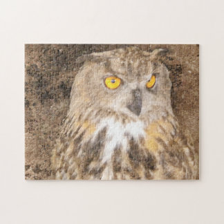 Puzzle Hibou de grunge d'Eagle d'Eurasien