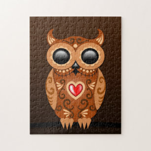Puzzle Hibou mignon de sucre roux