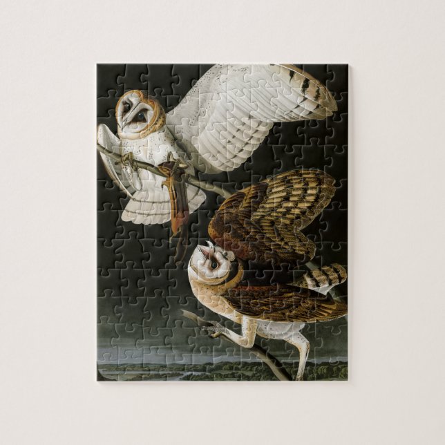 Puzzle Hiboux de grange vintages Illustratation (Audubon) (Vertical)
