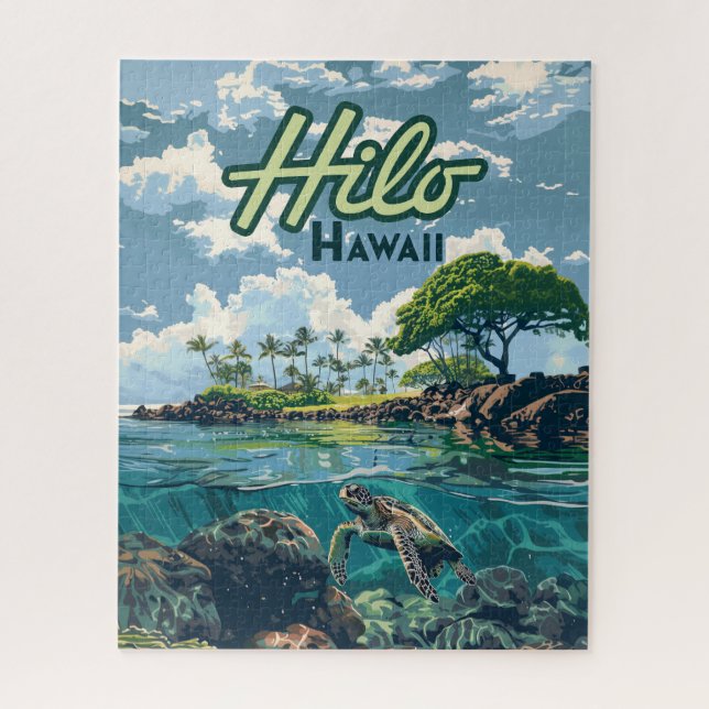Puzzle Hilo Hawaii Big Island Turtle Beach Vintage (Vertical)