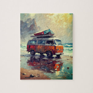 Puzzle Hippie Van Seascape Voyageur Mood Art