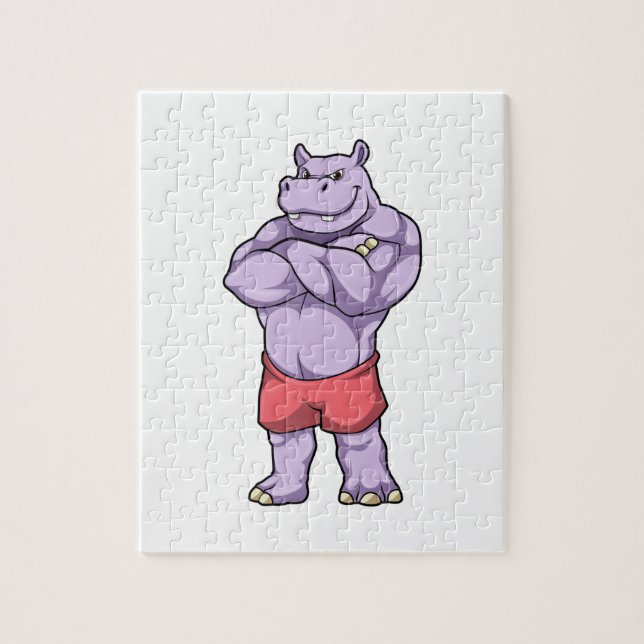 Puzzle Hippo comme Bodybuilder extrême (Vertical)