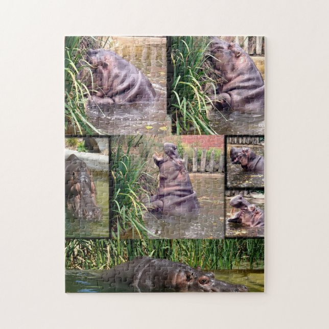 Puzzle Hippo Photo Collage, (Vertical)