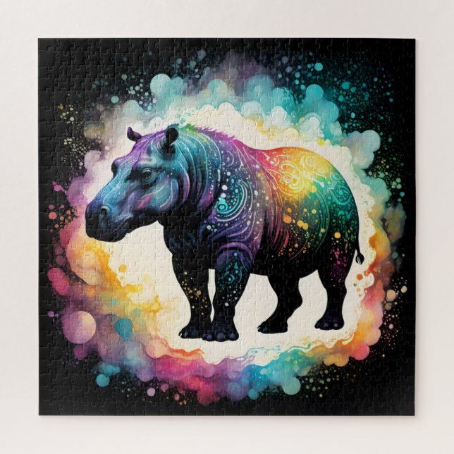 Puzzle Hippo Spectral : Un Voyage Holographique (Vertical)