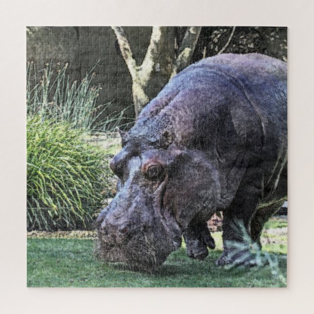 Puzzle hippopotame peint (Vertical)