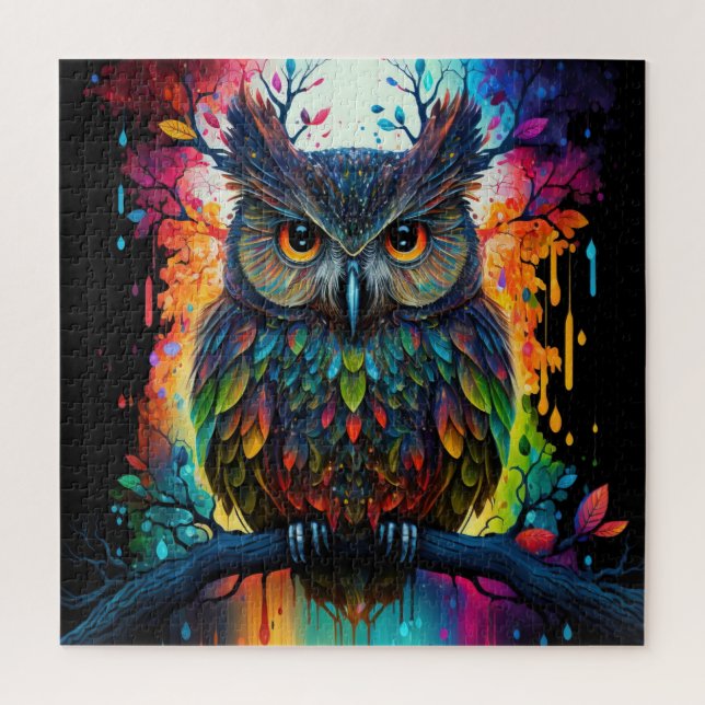 Puzzle Hippy Owl, Imaginaire psychédélique (Vertical)
