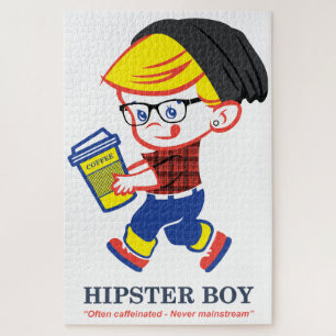 Puzzle Hipster Boy - Illustration de parodie