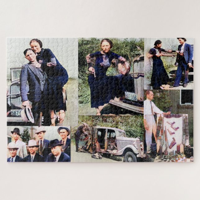 Puzzle Histoire de Bonnie et Clyde Collage Couleur Redux (Horizontal)