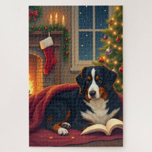Puzzle Histoire du soir de Noël du chien de montagne bern