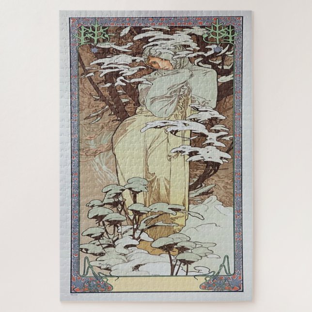 Puzzle Hiver 1900 : Un art nouveau de Mucha (Vertical)