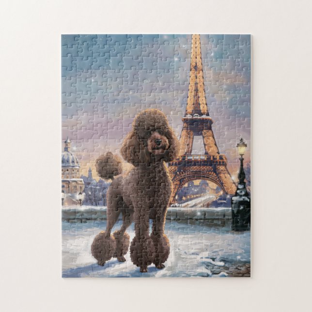 Puzzle Hiver Brown des canicules à Paris Peinture Art (Vertical)