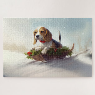 Puzzle hiver de neige de Noël beagle
