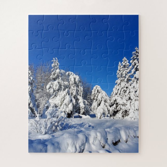 Puzzle Hiver Neige couvert arbres Publier (Vertical)
