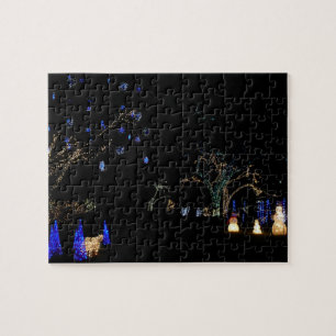 Puzzle Hiver Wonderland Lumières Bleu et blanc Vacances