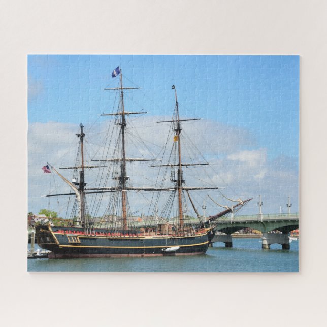 Puzzle HMS Bounty Galleon Ship Glossy Poster (Horizontal)