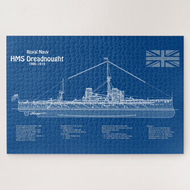 Puzzle HMS Dreadnoud - Plan d'expédition ABD (Horizontal)