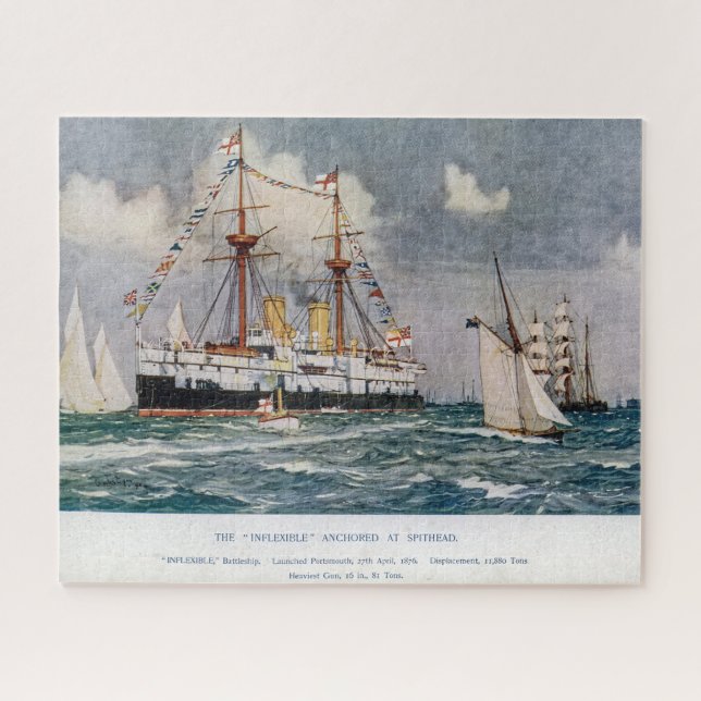 Puzzle HMS inflexible en fer cuirassé 1876 (Horizontal)