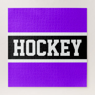 Puzzle HOCKEY Athlète brillant violet noir blanc rayures