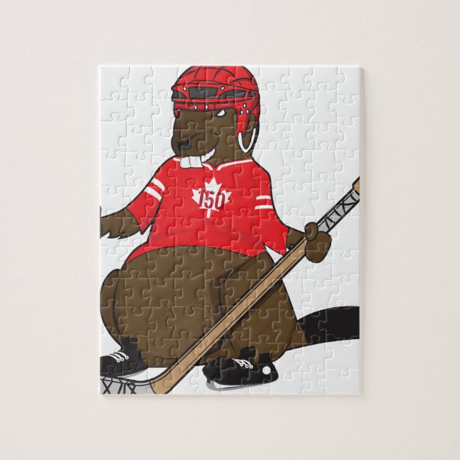 Puzzle Hockey de castor du Canada 150 en 2017 (Vertical)