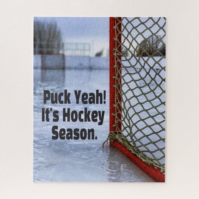 Puzzle Hockey Season Ice Cold Funny Humor Puck (Vertical)